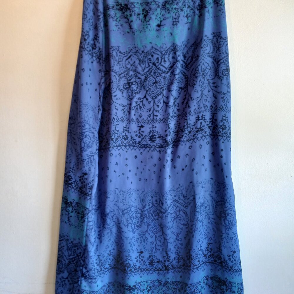 ILYZA Long Elegant Skirt with beautiful designs, Mixed colors of Blue and Purple